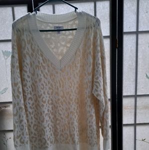 Nine west cheetah print gold and light beige sweater wore 1 time .